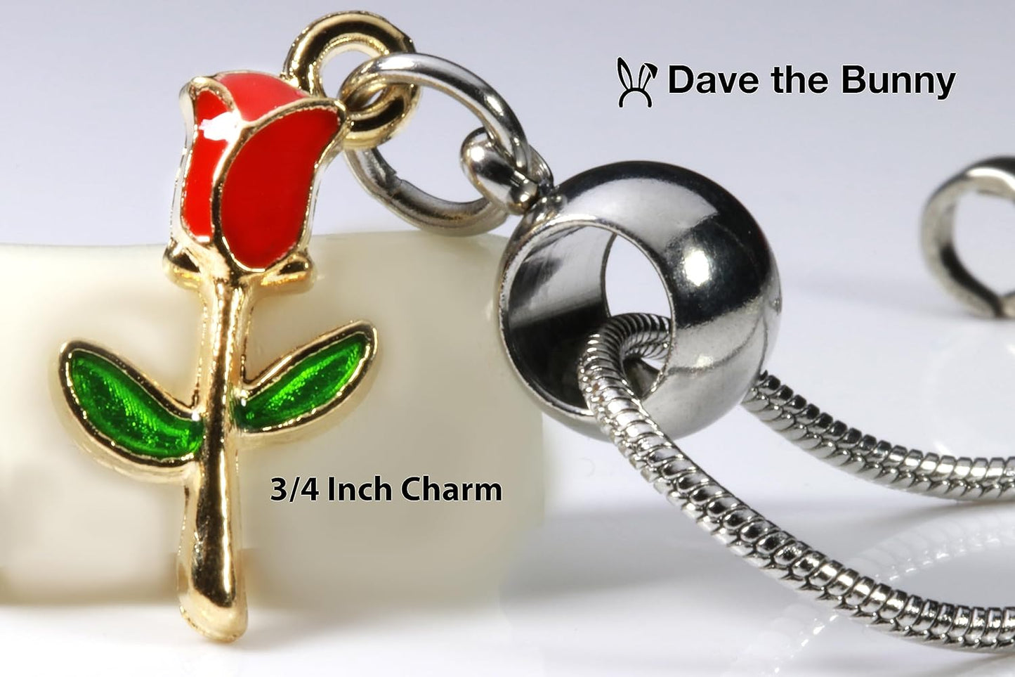 Dave The Bunny Rose Necklace for Women - A Nice Red flower Necklace and Simple Necklaces for Women-2