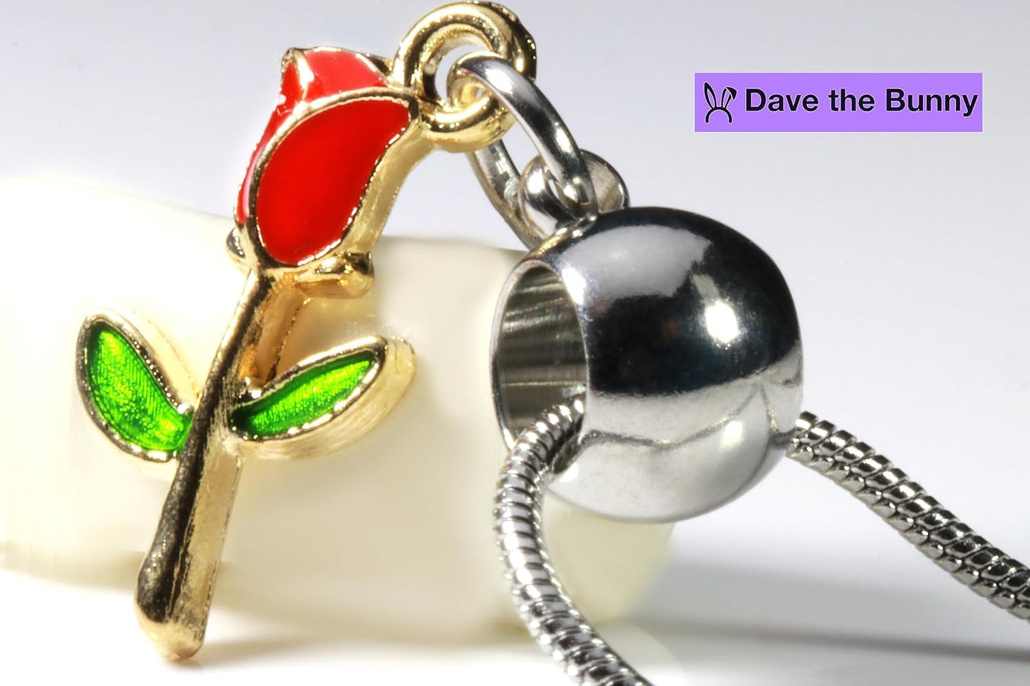 Dave The Bunny Rose Necklace for Women - A Nice Red flower Necklace and Simple Necklaces for Women-4