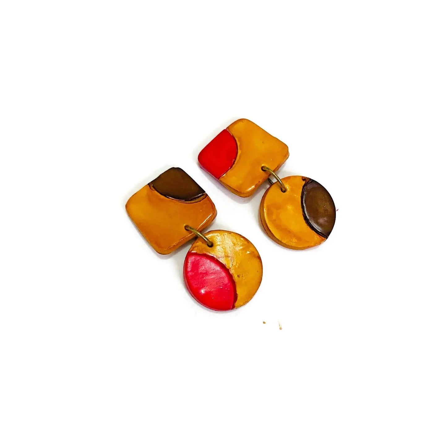 Asymmetrical Mustard Yellow Statement Necklace-4