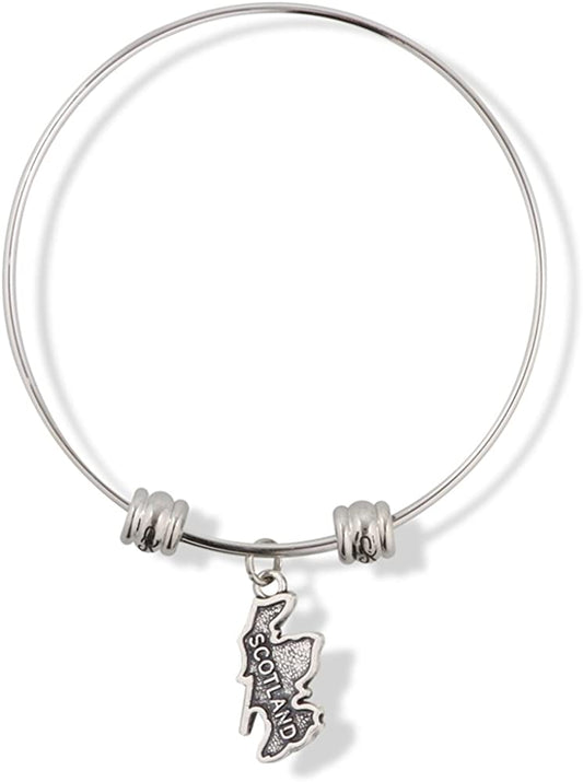 Scotland Country Map Fancy Charm Bangle-0