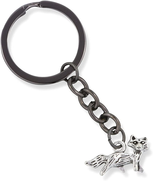 EPJ Fox 3D Charm Keychain, Silver, Medium-0